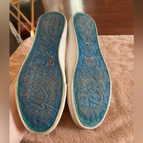 Blowfish Malibu Melon white slip on button Sneaker canvas shoe 8 laceless cotton - Picture 14 of 16